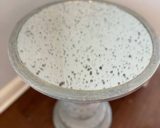 Mercury Glass Pedestal Candle Holder
