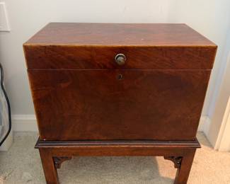 Mahogany Cellarette or Wine Chest on Stand