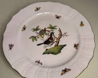 Herend Rothschild Bird Porcelain Large Serving Plate