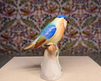 Herend Porcelain Perched Bird Figurine
