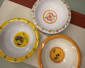 Set of Three Decorative Ceramic Bowls