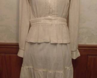 Late 1970s Indian Cotton and Lace 2 piece Praire-Core Set