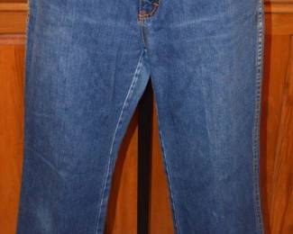 1970s Britannia Brand Blue Jeans with Red Piping