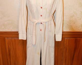 1970s Jonathon Logan White Cotton Guaze Jumpsuit
