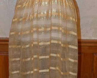 1970s Disco Era Sheer Gold Lame Striped Overdress
