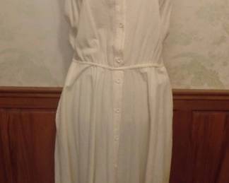 1980s Color Me Cotton Ivory Sundress