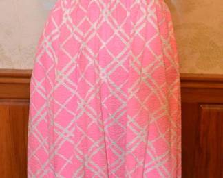 1960s Raymodes Pink Cotton Seersucker Halter Maxi Dress