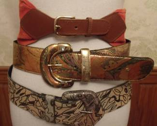 1980s Leather and Suede Chunky Belts