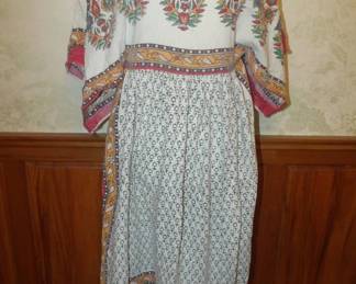 Late 1970s All Cotton Scarf Style Caftan