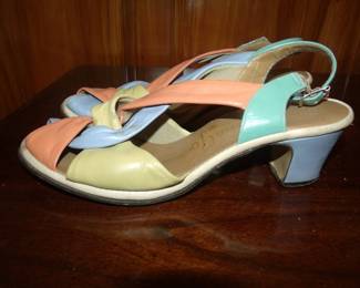 1970s Penaljo Multicolor Heeled Sandals