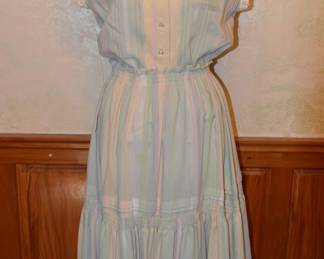 1980s Fred Rothschild Pastel Stripe Prairie Core Skirt Set