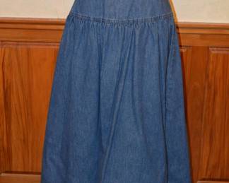 1980s Rivington Cotton Denim Western Style Skirt