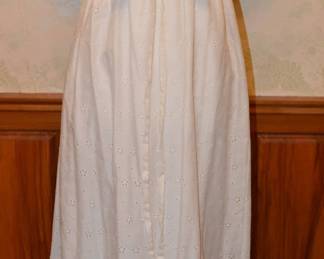 70s White Cotton Eyelet Ruffle Maxi Dress