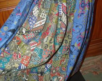 1990s Balinese Batik Beaded Cotton Skirt
