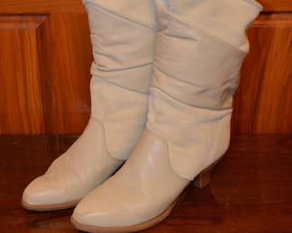 1980s Leather and Suede Womens Short Boots