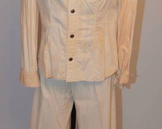 1970s Happy Legs Western Style Cotton and Lace Pants Set