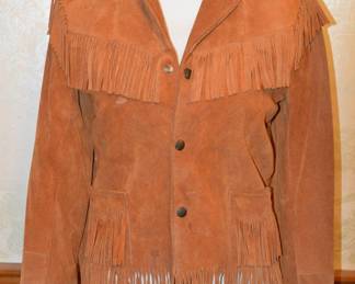 1960s Joo Kay Natural Leather Fringe Western Jacket