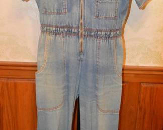Rare 1980s Joni Blair Denim Zip Front Jumpsuit