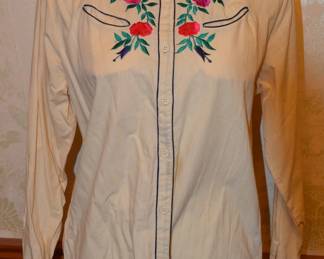 1980s Krazy Kat Ladies Embroidered Western Shirt