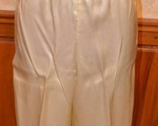 1970s Au'Buchon & Company Ivory Silk Satin Bustier & Pants Set