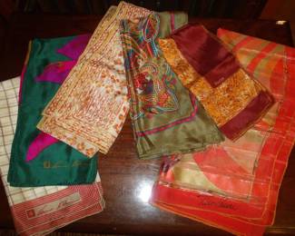 Group of Designer Silk Scarves