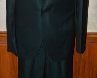 1960s Custom Austin Leeds Teal Sharkskin Suit