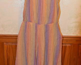 1980s Cotton Guaze Made in India Rainbow Striped Romper