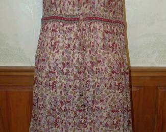 1980s Supercraft Indian Cotton Block Print Dress