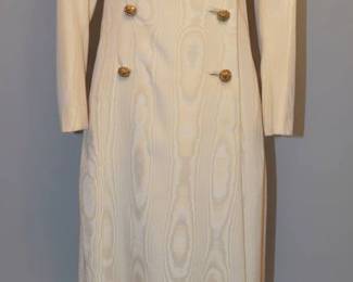 1960s by GARE Moire Satin Double Breasted Dress Coat