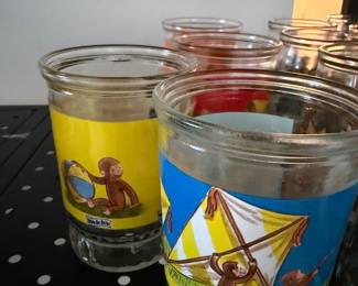 Vintage Curious George Welchs juice glasses