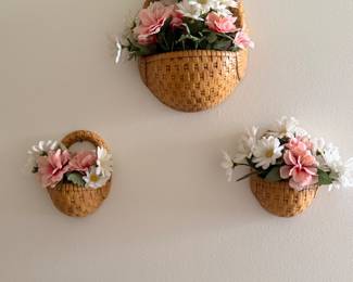 vintage ceramic wall baskets