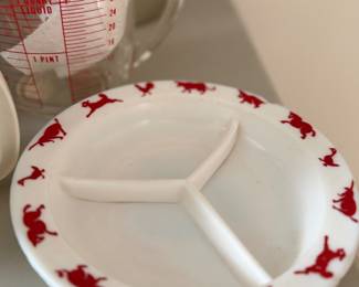 Vintage Milk glass divided childs plate
