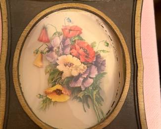 Vintage floral art framed