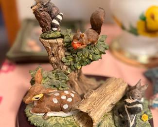 Home interior forrest friends porcelain sculpture