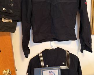 vintage navy uniform, and book
