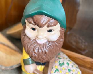 VIntage ceramic hand painted gnome