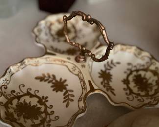 antique porcelain condiment dish
