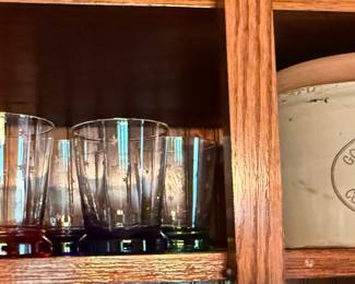 ADVERTISING CROCK AND GLASSWARE
