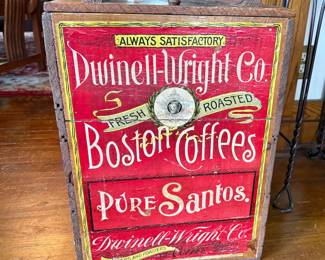 ANTIQUE DWINELL - WRIGHT CO. BOSTON COFFEES BOX