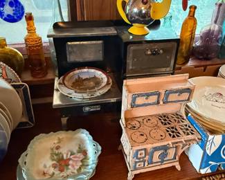 ANTIQUE METAL TOY STOVES