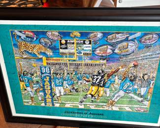 Signed 1998 Jacksonville Jaguars Team Poster