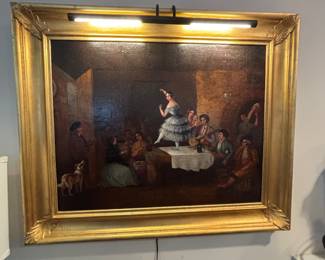 19th c Oil on Canvas 