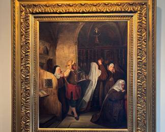 19th c Oil on Canvas 
