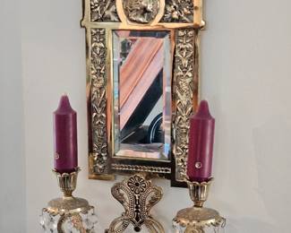 Decorative mirror candle sconce