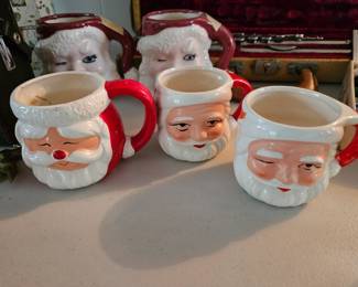 Vintage santa mugs