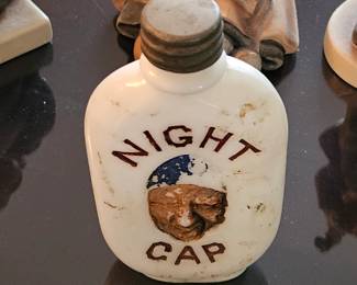 Night cap milk glass flask