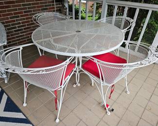 Wrought iron patio table set