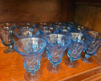 Fostoria Jamestown Blue footed drinking glasses