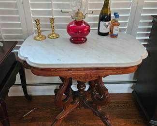 Marble top Victorian Eastlake table