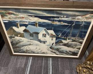 H. Gasser Watercolor Framed